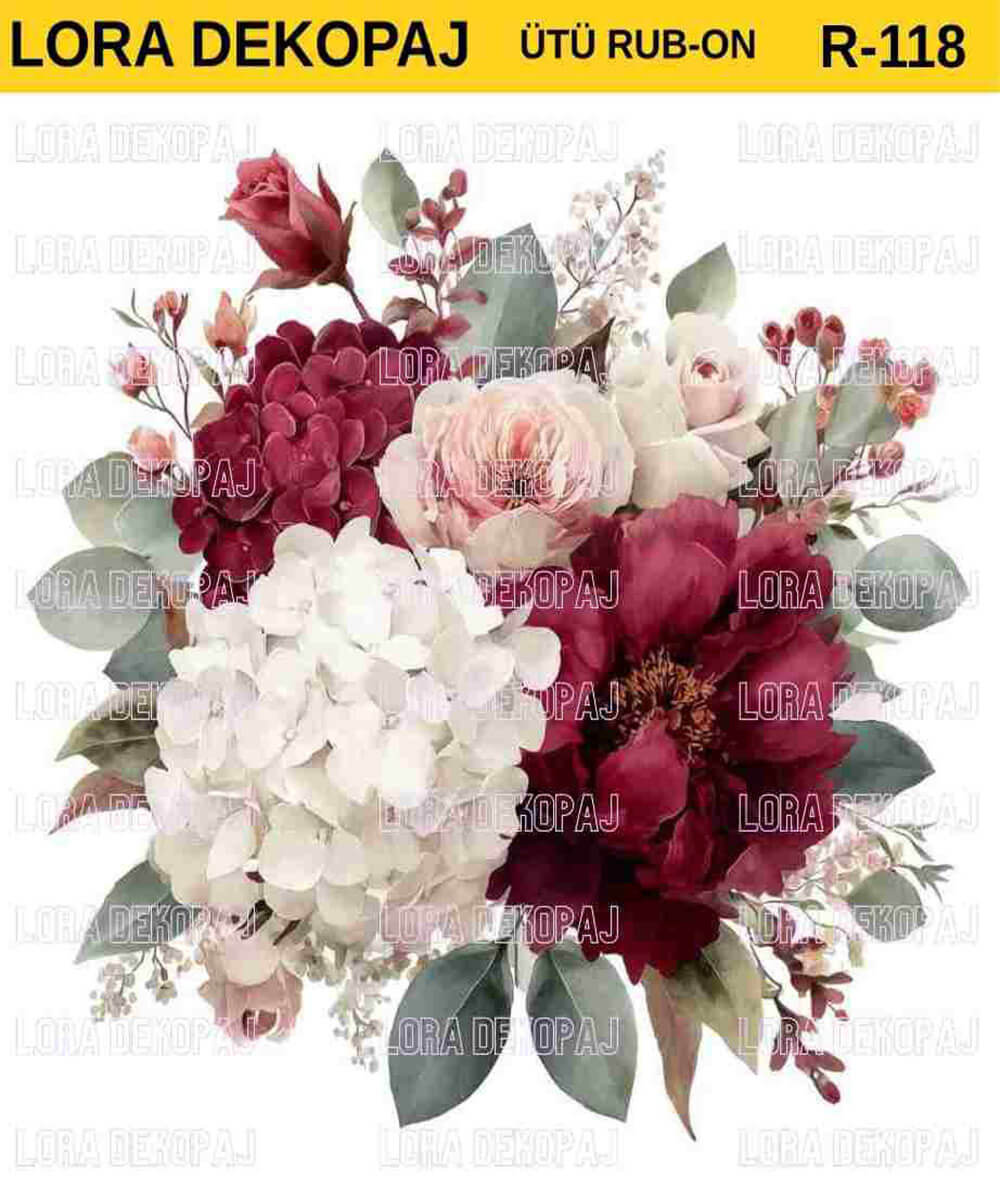 lr-rb- (118) ÜTÜ İLE RUB ON TRANSFER KAĞIDI 30X30 R0118 - Görsel 1