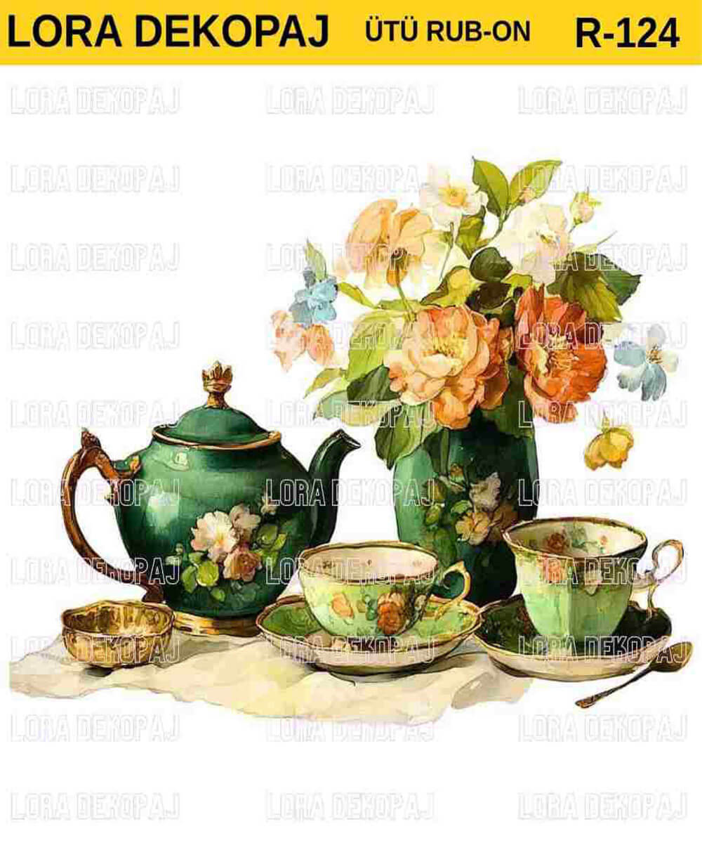 lr-rb- (124) ÜTÜ İLE RUB ON TRANSFER KAĞIDI 30X30 R0124 - Görsel 1