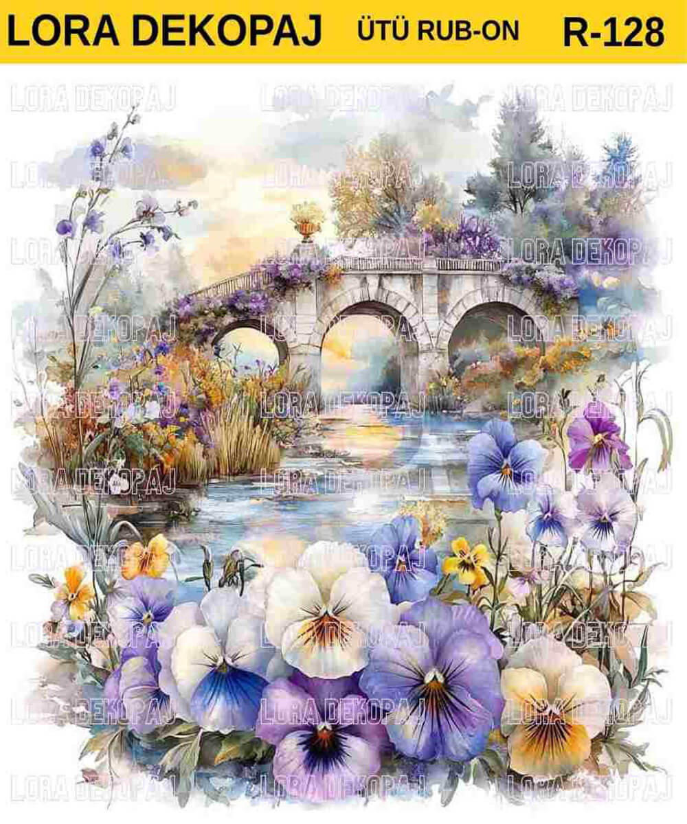 lr-rb- (128) ÜTÜ İLE RUB ON TRANSFER KAĞIDI 30X30 R0128 - Görsel 1
