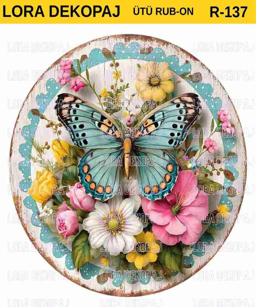 lr-rb- (137) ÜTÜ İLE RUB ON TRANSFER KAĞIDI 30X30 R0137 - Görsel 1
