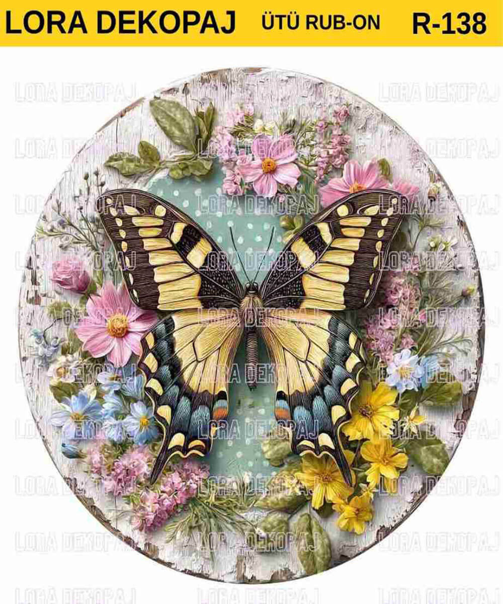 lr-rb- (138) ÜTÜ İLE RUB ON TRANSFER KAĞIDI 30X30 R0138 - Görsel 1