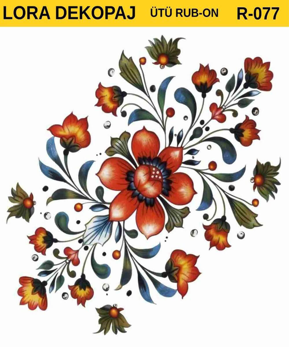 lr-rb- (77) ÜTÜ İLE RUB ON TRANSFER KAĞIDI 30X30 R0077 - Görsel 1