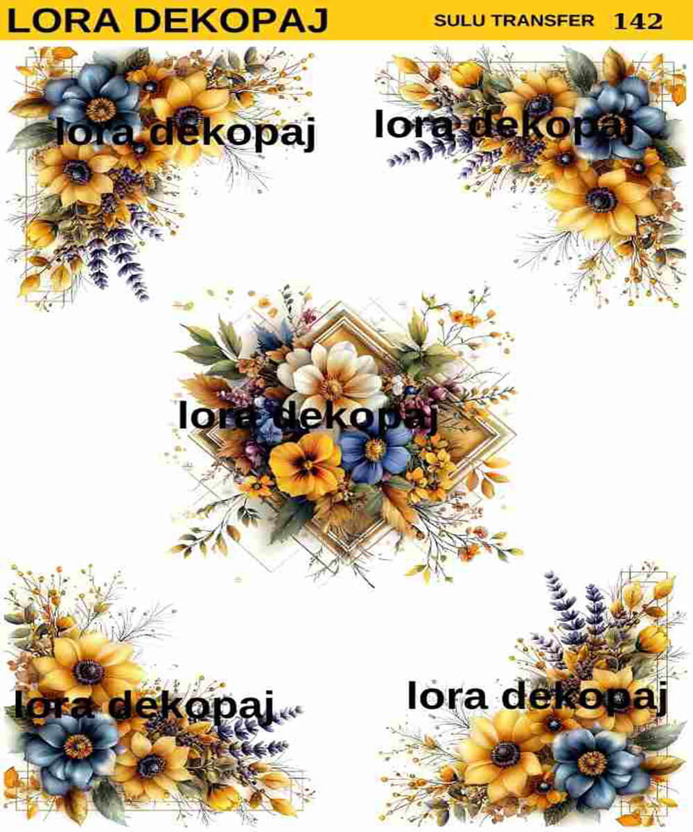 lr-sl- (142) LORA DEKOPAJ SULU TRANSFER KAĞIDI S0142 - Görsel 1