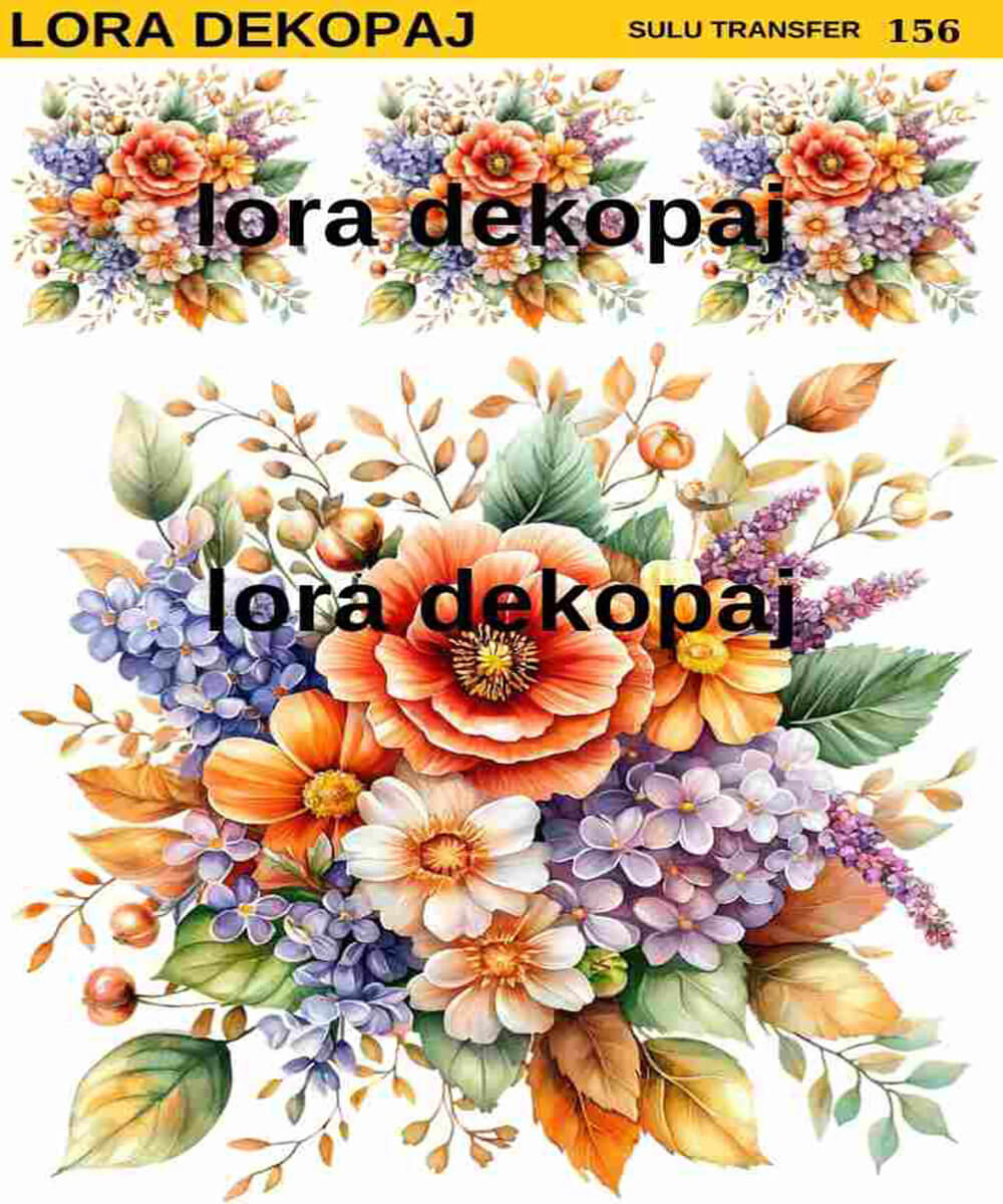 lr-sl- (156) LORA DEKOPAJ SULU TRANSFER KAĞIDI S0156 - Görsel 1