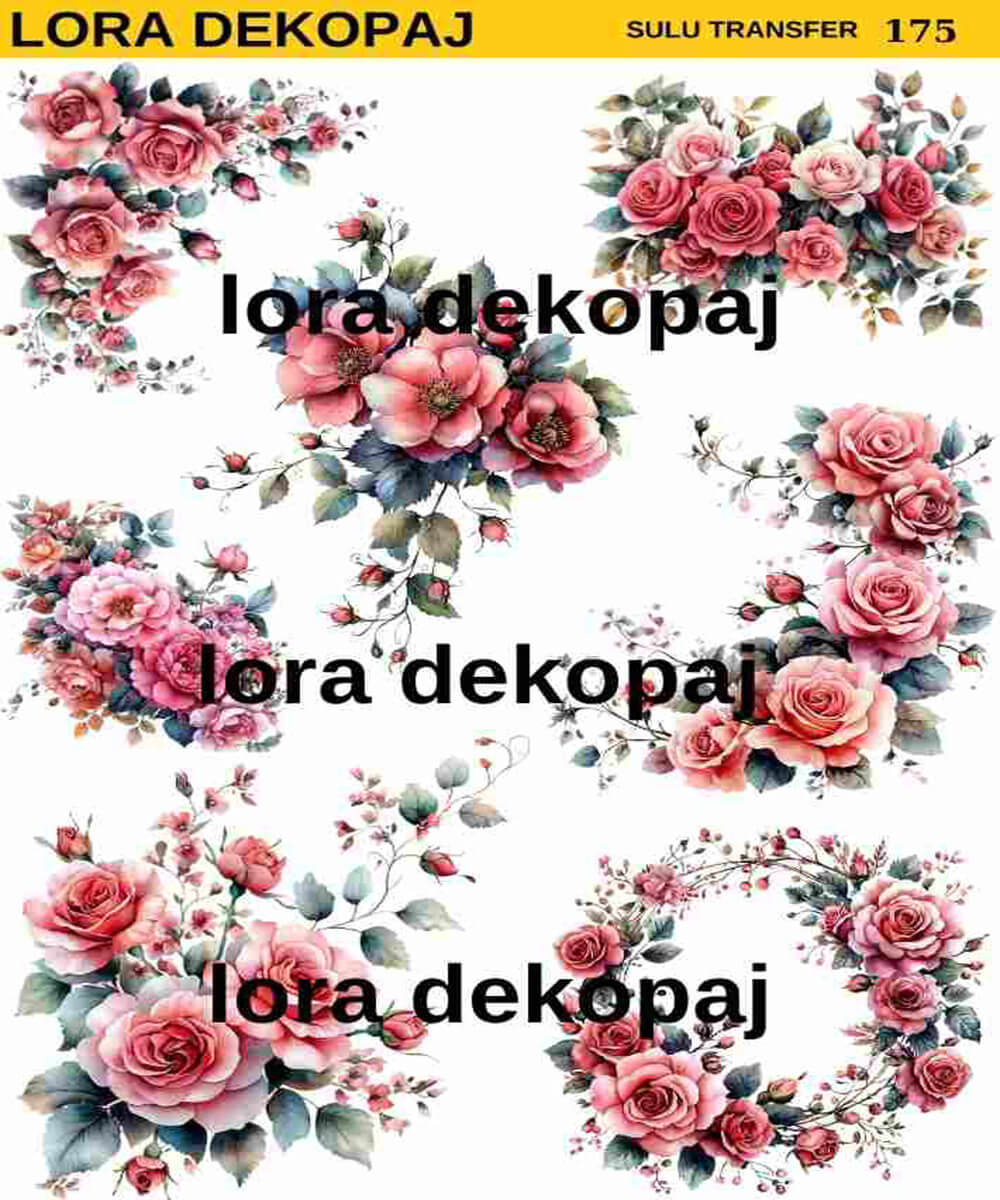 lr-sl- (175) LORA DEKOPAJ SULU TRANSFER KAĞIDI S0175 - Görsel 1