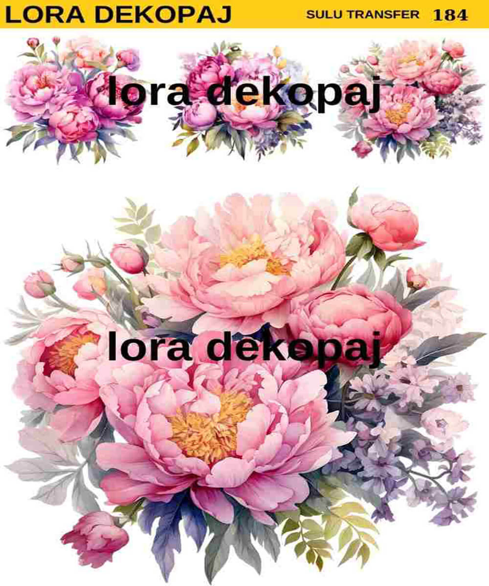 lr-sl- (184) LORA DEKOPAJ SULU TRANSFER KAĞIDI S0184 - Görsel 1