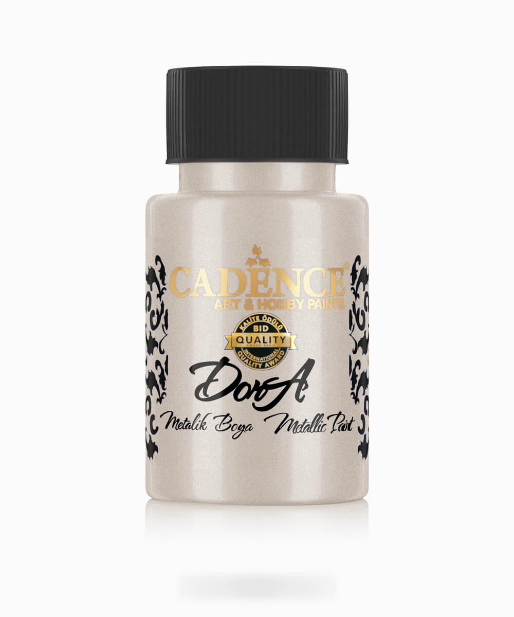 012_dorametalik.0137 137 Cadence Dora Metalik Boya PLATINIUM PLATİN 50 ML - Görsel 1