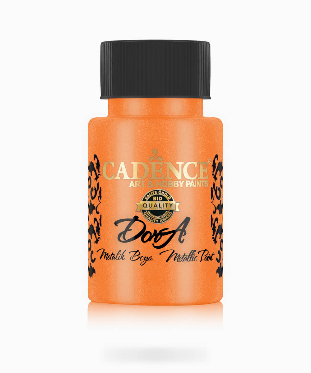 044_dorametalik.0169 169 Cadence Dora Metalik Boya BRIGHT ORANGE PARLAK TURUNCU 50 ML - Görsel 1